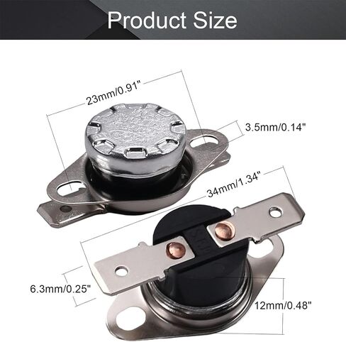 Fielect 2Pcs KSD301 Thermostat 145°C/293°F Normally Closed N.C Snap Disc Limit Control Switch Microwave Thermostat Thermal Switch in Saudi Arabia