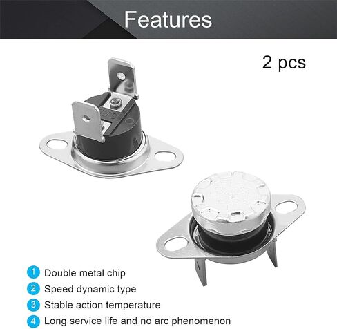Fielect 2Pcs KSD301 Thermostat 145°C/293°F Normally Closed N.C Snap Disc Limit Control Switch Microwave Thermostat Thermal Switch in Saudi Arabia