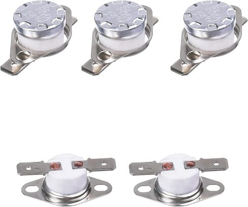Fielect 5Pcs KSD301 Thermostat 180°C/356°F Normally Closed N.C Snap Disc Limit Control Thermal Switch Microwave Thermostat Silver Tone in Saudi Arabia