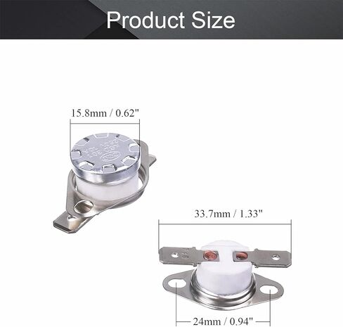 Fielect 5Pcs KSD301 Thermostat 180°C/356°F Normally Closed N.C Snap Disc Limit Control Thermal Switch Microwave Thermostat Silver Tone in Saudi Arabia