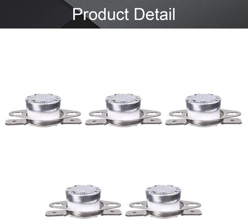 Fielect 5Pcs KSD301 Thermostat 180°C/356°F Normally Closed N.C Snap Disc Limit Control Thermal Switch Microwave Thermostat Silver Tone in Saudi Arabia