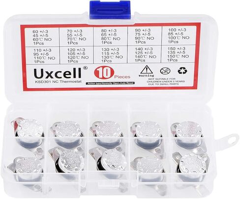 uxcell 10pcs NO KSD301 Thermostat 60-150°C(140-302°F) Temperature Thermal Control Switch 60 70 80 90 100 110 120 130 140 150°C Normally Open Assortment Kit in Kuwait