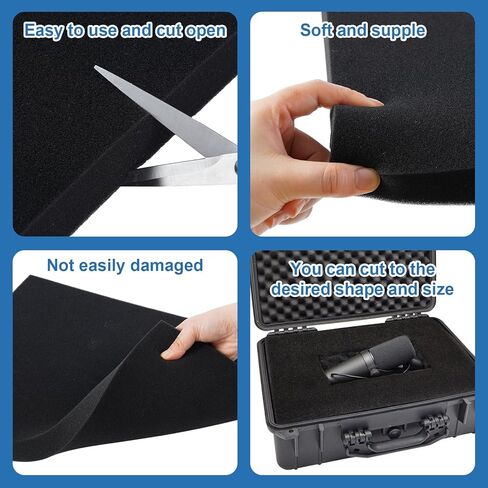 4 قطع من ألواح إسفنج البولي يوريثين مقاس 15.7 × 11.8 × 0.98 بوصة وسادات إسفنجية من البولي يوريثين قابلة للقطع - وسادات إسفنجية للتعبئة لتخزين صندوق الأدوات والحرف اليدوية (4) in Kuwait