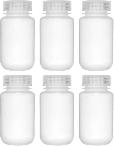 زجاجات كاشف EISCO 6PK، 125 مل - فم واسع مع غطاء لولبي - بولي بروبيلين - مختبرات شفافة in Kuwait