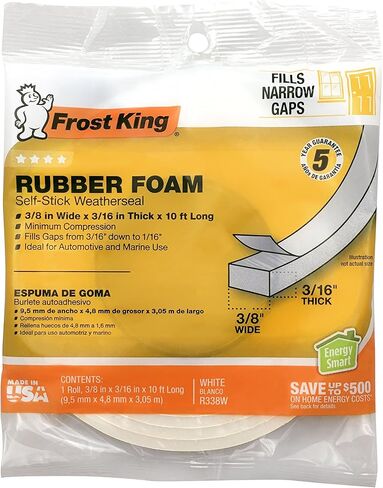 شريط إسفنجي مطاطي من فروست كينج R734WH مقاس 7/16 بوصة، أبيض in Kuwait