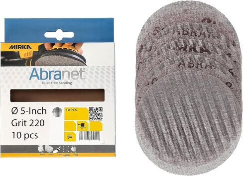 Mirka Abranet Net Disc 5 inch Grit 120 Sandpaper Hook and Loop 10 pcs | Hook and Loop, 10pcs, 9A-232-120RP in Saudi Arabia