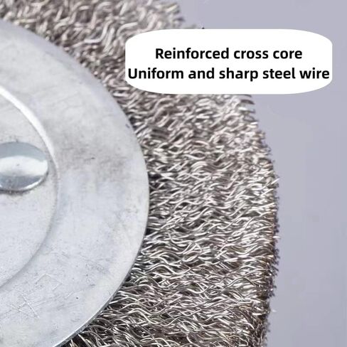 أداة تكييف سطح الطبل بفرشاة سلكية من الفولاذ المقاوم للصدأ مقاس 4.7 بوصة × 4 بوصة، عجلة رسم عجلة فرشاة سلكية من الفولاذ المقاوم للصدأ بقطر 120 مم لتلميع الأسطح المعدنية وإزالة الصدأ (سلك 0.3 مم) in Kuwait