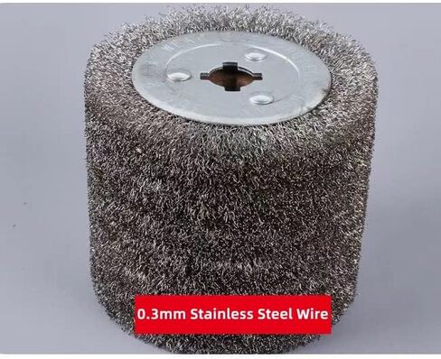 أداة تكييف سطح الطبل بفرشاة سلكية من الفولاذ المقاوم للصدأ مقاس 4.7 بوصة × 4 بوصة، عجلة رسم عجلة فرشاة سلكية من الفولاذ المقاوم للصدأ بقطر 120 مم لتلميع الأسطح المعدنية وإزالة الصدأ (سلك 0.3 مم) in Kuwait