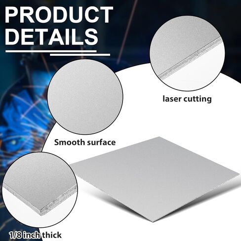 Photect 304 صفائح الفولاذ المقاوم للصدأ 1/8 بوصة × 9 بوصة × 12 بوصة ألواح من الفولاذ المقاوم للصدأ صفائح معدنية للمطبخ DIY صياغة in Kuwait