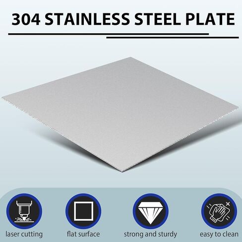 Photect 304 صفائح الفولاذ المقاوم للصدأ 1/8 بوصة × 9 بوصة × 12 بوصة ألواح من الفولاذ المقاوم للصدأ صفائح معدنية للمطبخ DIY صياغة in Kuwait