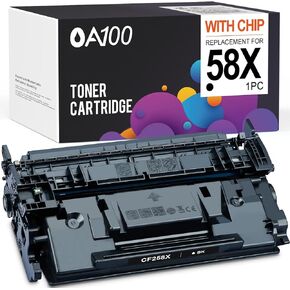 OA100 (58X with CHIP) Remanufactured Toner Cartridge Replacement for HP 58X CF258X to use with Laserjet Pro M404n, M428fdw, M428fdn, (1 Black) M404dn Toner in Kuwait