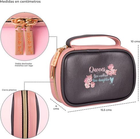 Nicole Lee Amparo Small Fashion Jewelry Organizer Handbag, Earring and Ring Holders, Extra Zip Pocket, Travel Case (Double Queens) in Saudi Arabia