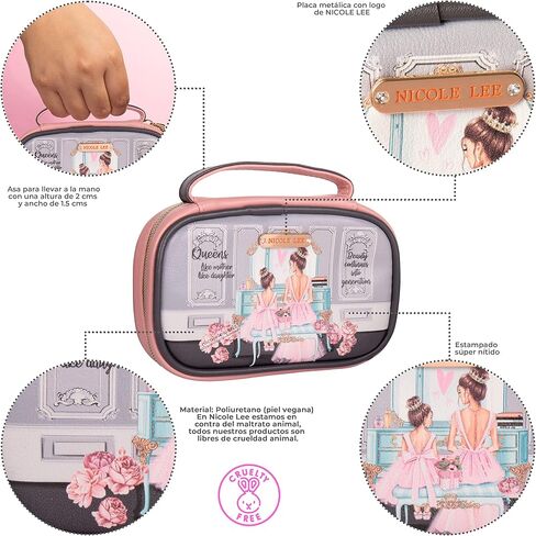 Nicole Lee Amparo Small Fashion Jewelry Organizer Handbag, Earring and Ring Holders, Extra Zip Pocket, Travel Case (Double Queens) in Saudi Arabia