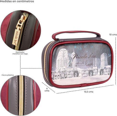 Nicole Lee Amparo Small Fashion Jewelry Organizer Handbag, Earring and Ring Holders, Extra Zip Pocket, Travel Case (Double Queens) in Saudi Arabia