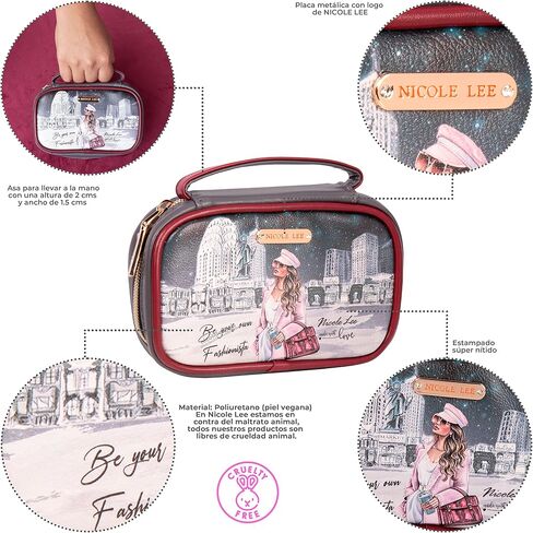 Nicole Lee Amparo Small Fashion Jewelry Organizer Handbag, Earring and Ring Holders, Extra Zip Pocket, Travel Case (Double Queens) in Saudi Arabia