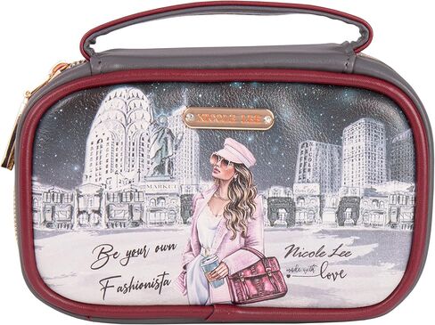 Nicole Lee Amparo Small Fashion Jewelry Organizer Handbag, Earring and Ring Holders, Extra Zip Pocket, Travel Case (Double Queens) in Saudi Arabia