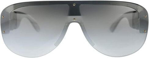 Versace VE 4391 311/6G Transparent Grey Plastic Shield Sunglasses Grey Mirror Lens in Kuwait