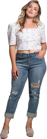 Standards & Practices Plus Size Women's Stretch Whisker Boyfriend Premium Jeans in Saudi Arabia