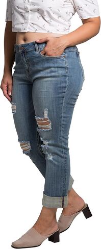 Standards & Practices Plus Size Women's Stretch Whisker Boyfriend Premium Jeans in Saudi Arabia