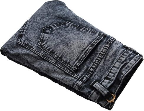 Andongnywell Men's Ripped Slim Straight Fit Biker Jeans Skinny Fit Distressed Denim Pants with Zipper Trousers in Saudi Arabia