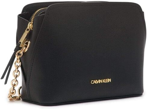 Calvin Klein Hailey Micro Pebble Triple Compartment Chain Crossbody in Kuwait