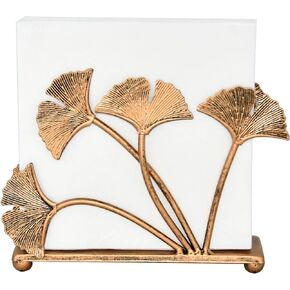 OwlGift Modern Ginkgo Leaves Design Napkin Holder for Tables, Metal Paper Napkin Storage for Kitchen, Stylish Paper Towel Dispenser, Mail Letter Sorter Rack, Document File Organizer – Bronze in Kuwait