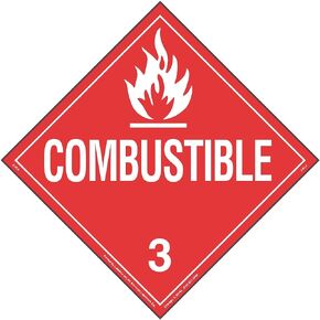 Labelmaster Z-PVC Combustible Liquid Hazmat Placard, Worded, Permanent Vinyl (Pack of 25) in Saudi Arabia