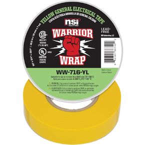 NSI WW-716-YL WarriorWrap General 7 mil Vinyl Electrical Tape, 3/4" Width, 60' Length, Yellow in Kuwait