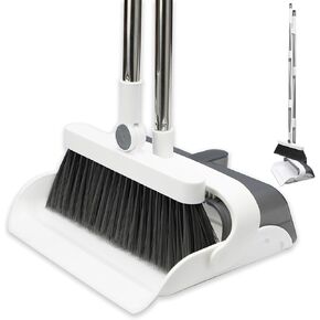 مكنسة مع مجموعة مجارف كومبو، مكانس بمقبض طويل من الفولاذ المقاوم للصدأ بطول 48 بوصة، مجرفة واقفة للمطبخ، وردهة المكتب، وغرفة المعيشة، والمطبخ، والحديقة، وأرضية المكتب in Kuwait