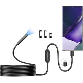 ديب ستستش منظار داخلي بمنفذ USB 5.0 ميجابكسل، كاميرا فحص UHD من النوع سي، كاميرا نطاق 8.5 ملم مع كيبل بوريسكوب مقاوم للماء بتصنيف IP67 و6 مصابيح LED قابلة للتعديل، متوافقة مع جوال اندرويد (او تي جي) in Kuwait