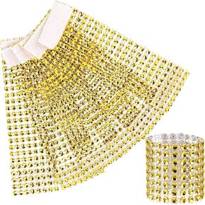140Pack Black Diamond Rhinestone Napkin Ring Eight Rows Rhinestone Mesh Napkin Holders for Wedding Receptions or Table Decorations in Kuwait