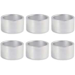 DII Basic Napkin Ring Collection Decorative, Silver, One Size, 6 Count in Saudi Arabia