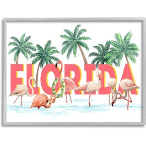 لوحة فنية جدارية مؤطرة بمسبح فلامنجو فلوريدا من ستوبيل إندستريز مع أشجار النخيل الاستوائية الخضراء in Kuwait