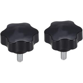 uxcell Clamping Screw Knob, 48mm Dia Plum Hex Shaped Grips Star Knob M8 x 20mm Male Thread, 2pcs