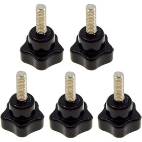 YXQ M5 Hand Star Knobs Threaded Stud Five Arm Clamping Tightening 25mm Dia Grip Black Plastic Caps 6 Pcs in Kuwait