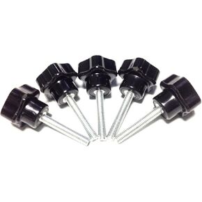 YXQ M5 Hand Star Knobs Threaded Stud Five Arm Clamping Tightening 25mm Dia Grip Black Plastic Caps 6 Pcs in Kuwait