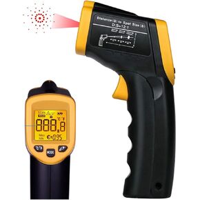 ميزان حرارة رقمي بالأشعة تحت الحمراء بدون تلامس - مسدس ميزان حرارة ليزر -58 درجة فهرنهايت ~ 932 درجة فهرنهايت (-50 درجة مئوية ~ 500 درجة مئوية) انبعاثية قابلة للتعديل، مسبار درجة الحرارة للطهي/الهواء/الثلاجة/الفريزر in Kuwait