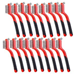 مجموعة فرشاة خدش الأسلاك ذات قبضة ناعمة لتنظيف الصدأ والأوساخ والطلاء مع التنظيف العميق (18، 18 قطعة - سلك من الفولاذ المقاوم للصدأ) in Kuwait