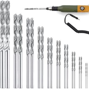 20 Pieces Diamond Drill Bits Set Twist Diamond Tip Drill Bit Heavy Duty Micro Diamond Drill Bit Set for Glass Tile Jewelry, 0.8 mm 1.0 mm 1.2 mm 1.5 mm 1.8 mm 2.0 mm 2.5 mm 3.0 mm 3.5 mm 4.0 mm