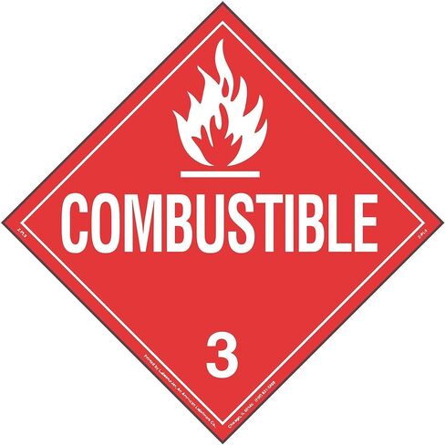 Labelmaster Z-PVC Combustible Liquid Hazmat Placard, Worded, Permanent Vinyl (Pack of 25) in Saudi Arabia