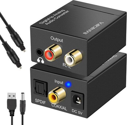 BANIGIPA محول صوت رقمي إلى تناظري للتلفزيون، DAC رقمي SPDIF بصري/Toslink/محوري إلى Aux Stereo L/R RCA ومحول مقبس 3.5 مم لمحولات إشارات نظام المسرح المنزلي DVD PS3 PS4 Amp in Kuwait