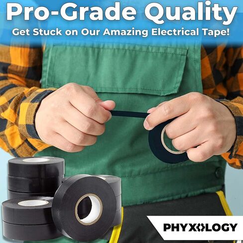 Professional-Grade Black Electrical Tape 5 Pk. 3/4in x 60 ft. Made of Flame Retardant, UV & Weather Resistant Vinyl. UL & CSA Certified for Industrial Uses Insulating Up to 600V in Kuwait