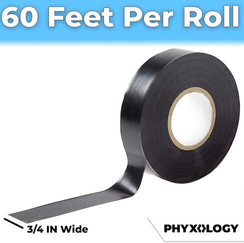 Professional-Grade Black Electrical Tape 5 Pk. 3/4in x 60 ft. Made of Flame Retardant, UV & Weather Resistant Vinyl. UL & CSA Certified for Industrial Uses Insulating Up to 600V in Kuwait