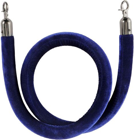 NovelBee 4pcs Blue Velvet Stanchion Ropes with Black Hooks,5 Feet Stanchion Queue Barrier Ropes,Crowd Control Velvet Rope Safety Barriers for Party Decorations in Saudi Arabia