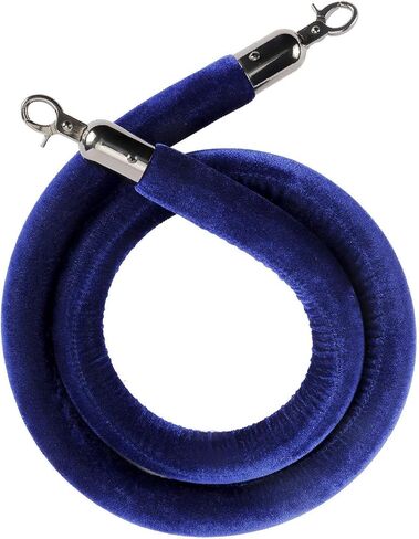 NovelBee 4pcs Blue Velvet Stanchion Ropes with Black Hooks,5 Feet Stanchion Queue Barrier Ropes,Crowd Control Velvet Rope Safety Barriers for Party Decorations in Saudi Arabia