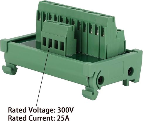 2 in 4 Out 25A DIN Rail Terminal Blocks Distribution Breakout | Panel Mounting, Power Distribution Breakout Board, for PLC Servo Power Amplifier in Kuwait