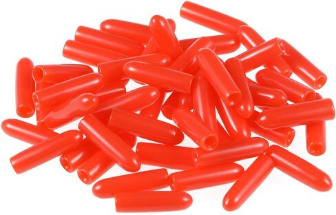 uxcell 50pcs Rubber End Caps 2mm ID Vinyl Round Tube Bolt Cap Cover Screw Thread Protectors Red in Kuwait