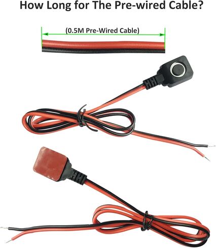 Normally Closed NC Mini Push Button Switch, 12V 24V Small Pushbutton Switch Surface Mount with Prewired Cable and Double-Sided Tape in Saudi Arabia