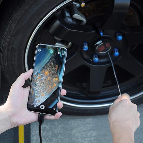 ديب ستستش منظار داخلي بمنفذ USB 5.0 ميجابكسل، كاميرا فحص UHD من النوع سي، كاميرا نطاق 8.5 ملم مع كيبل بوريسكوب مقاوم للماء بتصنيف IP67 و6 مصابيح LED قابلة للتعديل، متوافقة مع جوال اندرويد (او تي جي) in Kuwait