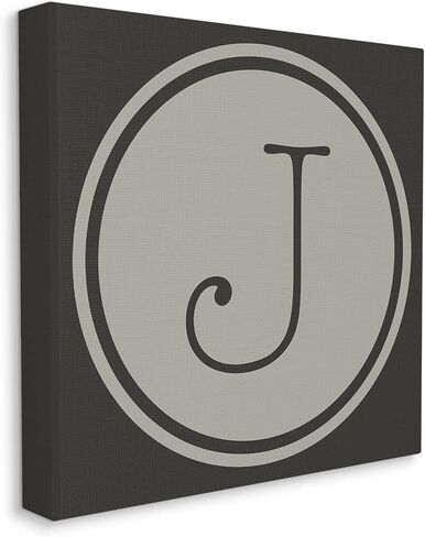 Stupell Industries Modern J Initial Round Elevator Key Shape Canvas Wall Art in Saudi Arabia